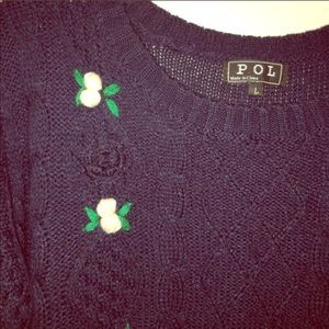 "Florist Things First" cable knit sweater | Size L